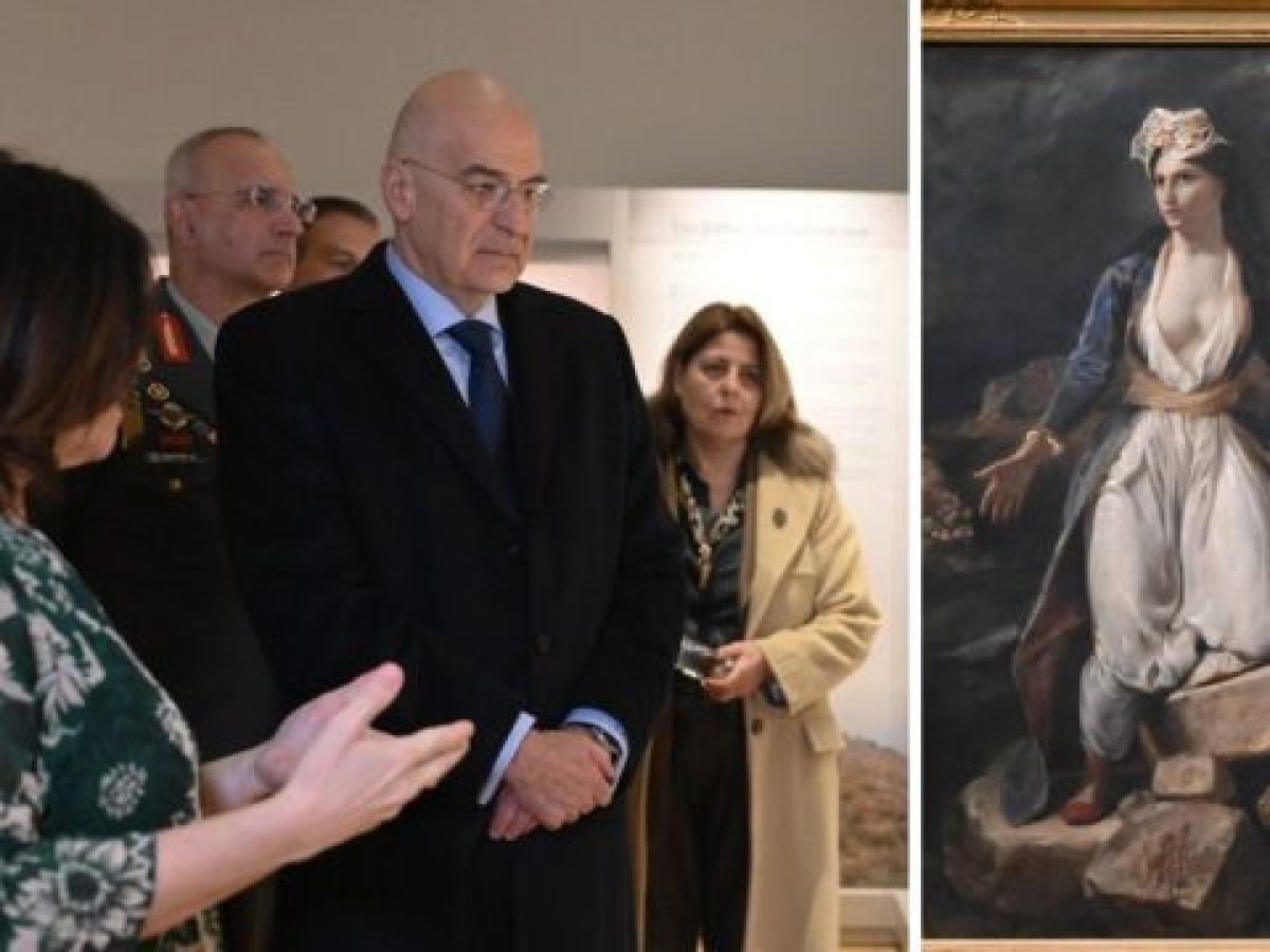 Επίσκεψη Δένδια στο Ξενοκράτειο Αρχαιολογικό Μουσείο Μεσολογγίου – Η συγκίνησή του μπροστά στον πίνακα του Ευγένιου Ντελα