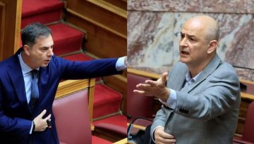 Καβγάς Χάρη Θεοχάρη – Αλέξανδρου Καζαμία στη Βουλή: «Γιατί γίνατε βουλευτής του ελληνικού Κοινοβουλίου;» – «Ντροπή σας»