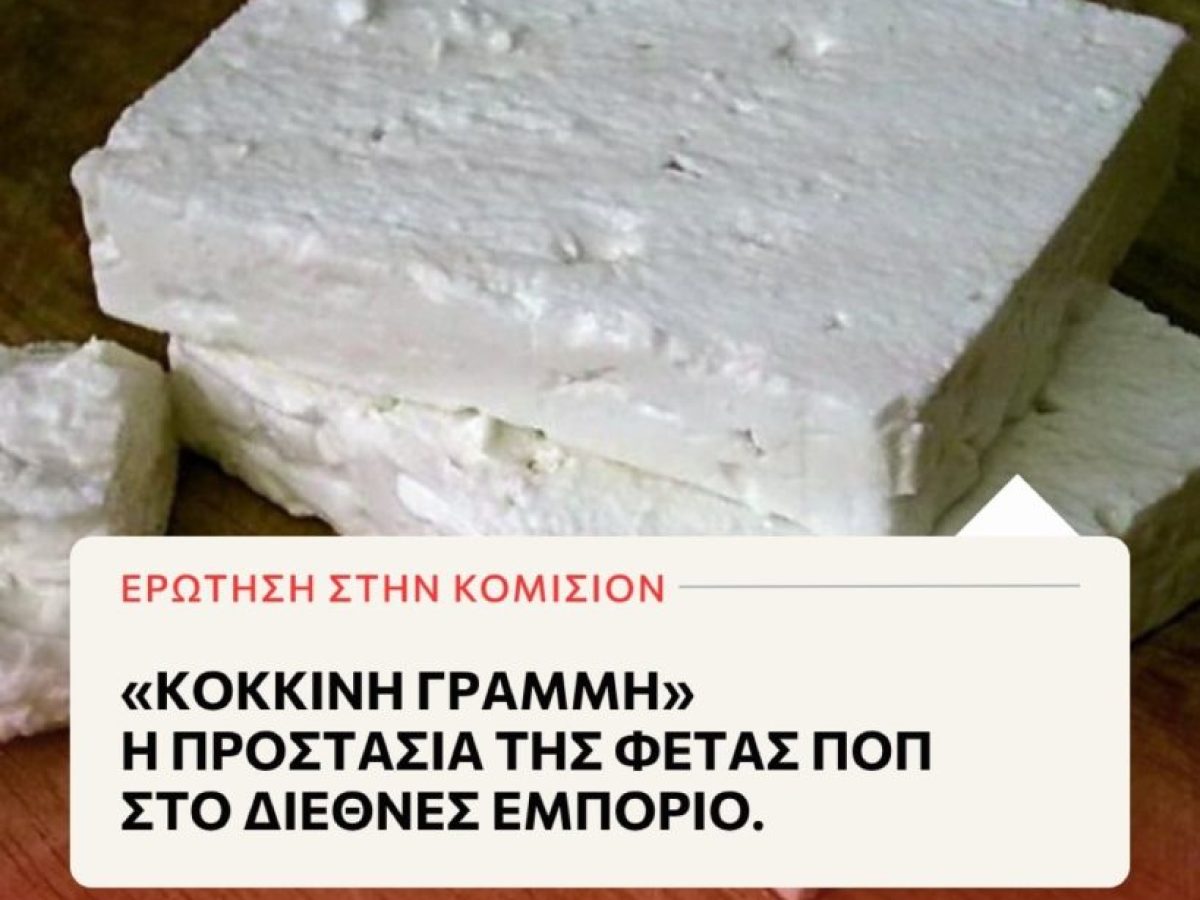 Κώστας Αρβανίτης: Κόκκινη γραμμή η προστασία της Φέτας ΠΟΠ στο διεθνές εμπόριο