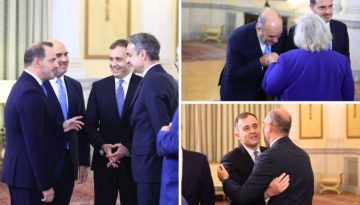 Ορκωμοσία νέων μελών της κυβέρνησης: “Θερμές” αγκαλιές, χειραψίες, φιλιά και “πηγαδάκια” –