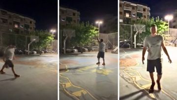 Βασίλης Κικίλιας: “Μπίστηξε” την μπάλα του μπάσκετ “πάνω” στον Γιάννη Αντετοκούνμπο και σκόραρε για τρεις (Βίντεο)