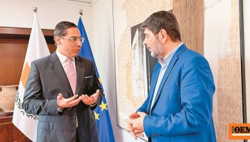 Κωνσταντίνος Κόμπος: «Δεν είμαστε ολίγον από κράτος και δεν ζητούμε άδεια από τη Τουρκία» δηλώνει ο υπουργός Εξωτερικών της Κύπρου